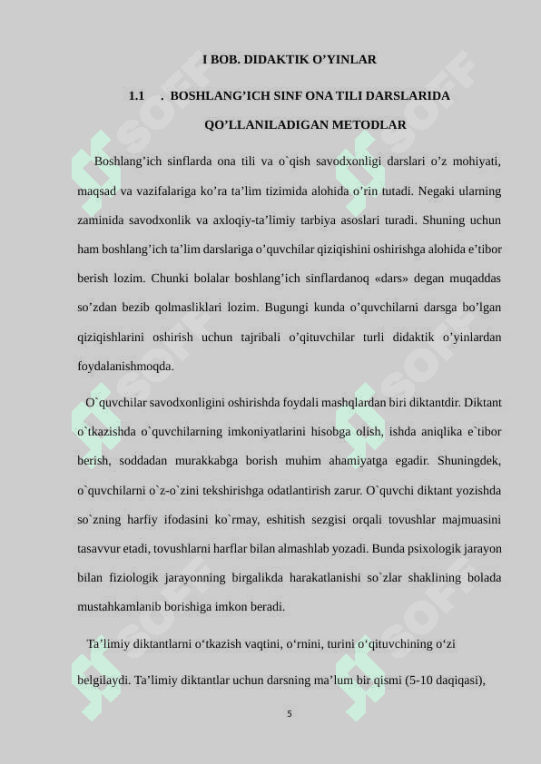 BOSHLANG`ICH SINFLARDA TA’LIMIY DIKTANT VA UNI TASHKIL ETISH 5