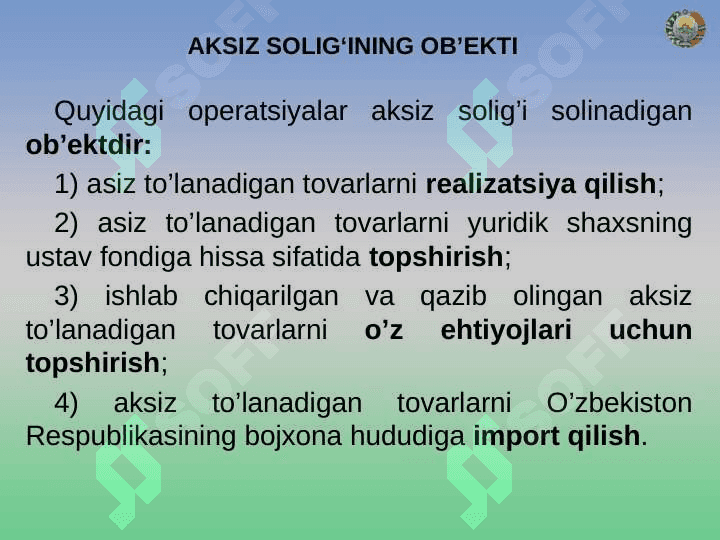 Aksiz solig’i 7