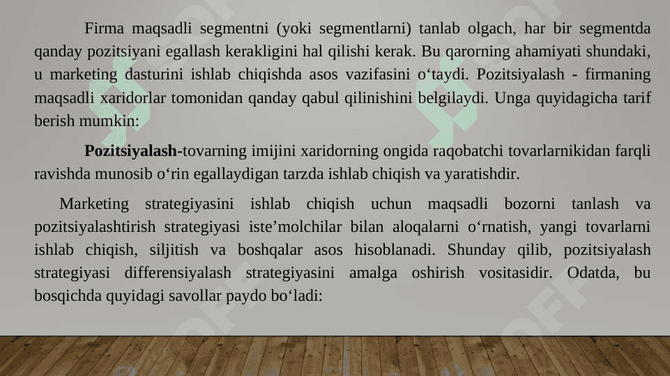 Bozorda tovarni pozitsiyalashtirish 3