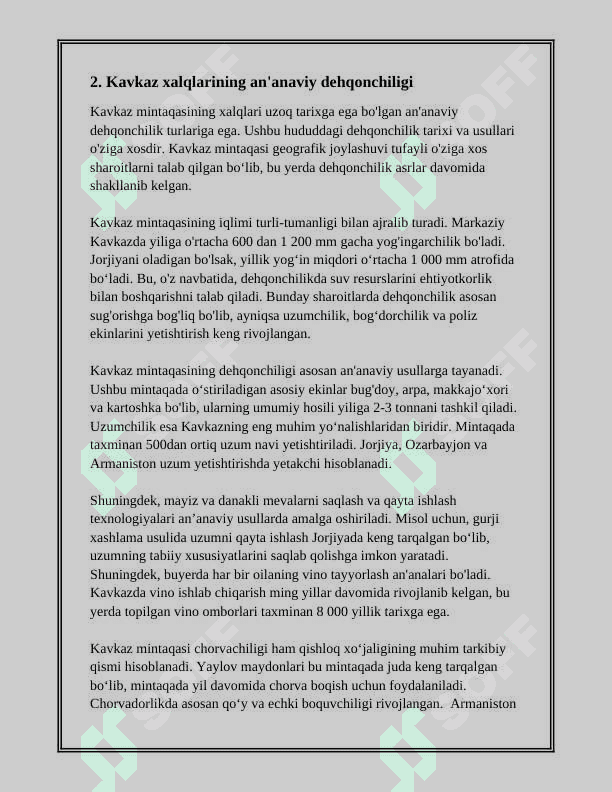 KAVKAZ XALQLARI XOʻJALIGI VA MADANIYATI 4