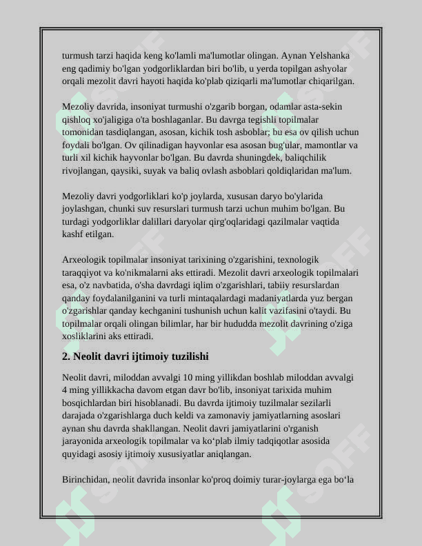 MEZOLIT-NEOLIT DAVRI LOKAL MADANIYATLARI 3