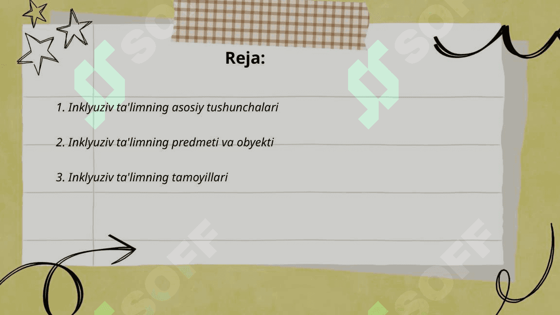 Inklyuziv taʼlim kursining predmeti obyekti tamoyillari, maqsad va vazifalari 2