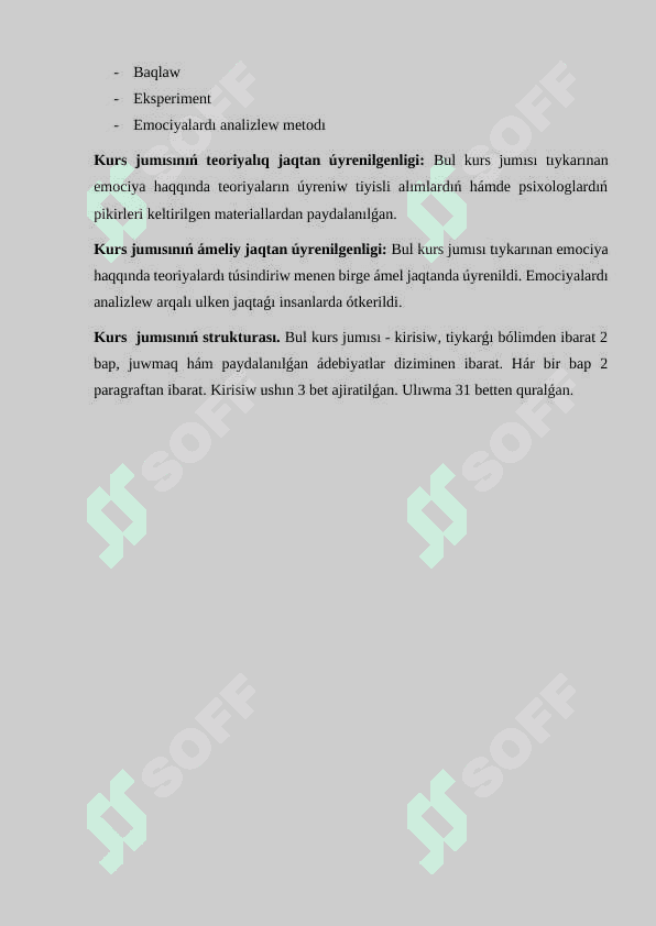 Emociya psixologiyasınıń teoriyalıq jandasıwları 3