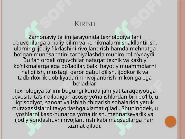 Texnologiya va uni o'qitish metodikasining nazariy va amaliy asoslari. 20test va 30 glossary 3