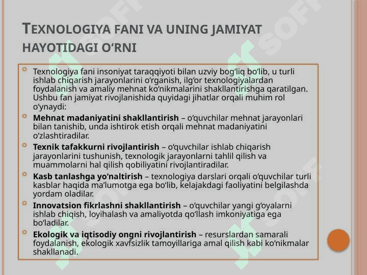 Texnologiya va uni o'qitish metodikasining nazariy va amaliy asoslari. 20test va 30 glossary 4