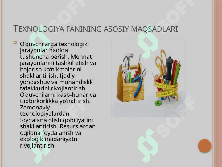 Texnologiya va uni o'qitish metodikasining nazariy va amaliy asoslari. 20test va 30 glossary 7