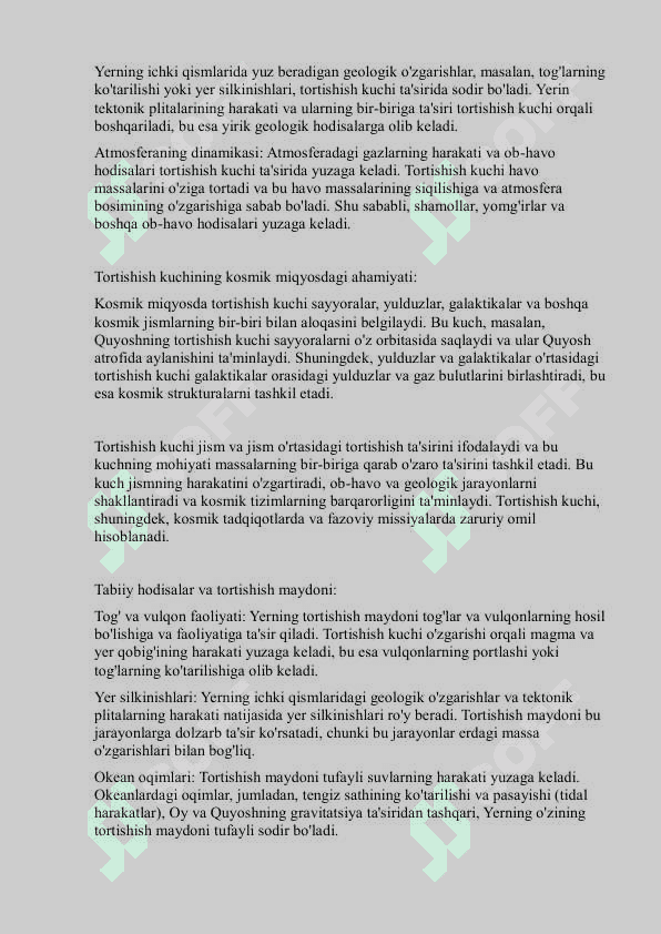Yerning tortish maydonida bajargan ishi 4