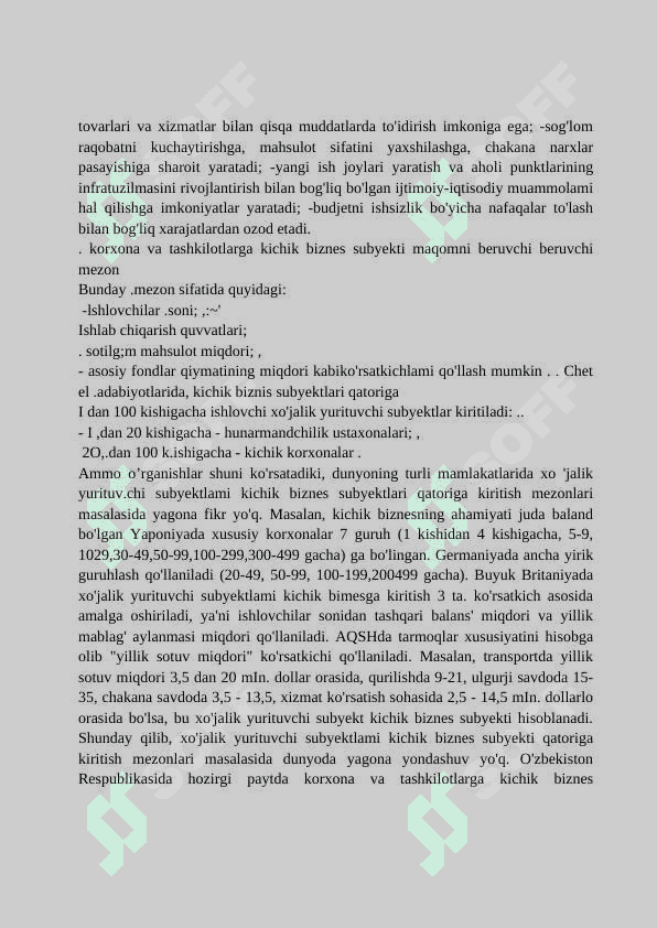 Буджет даромадларини шакллантиришда кичик безниснинг роли 7