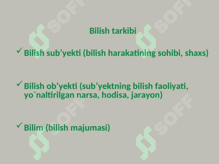 BILISH NAZARIYASI BILISH YO`NALISHLARI VA MUAMMOLARI 7