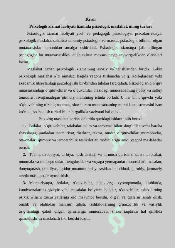 Amaliy psixolog faoliyatining asosiy ko`rinishlari 2
