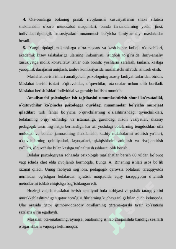 Amaliy psixolog faoliyatining asosiy ko`rinishlari 3