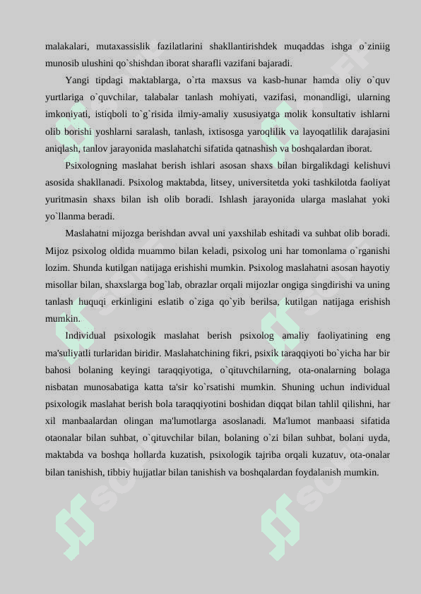 Amaliy psixolog faoliyatining asosiy ko`rinishlari 6