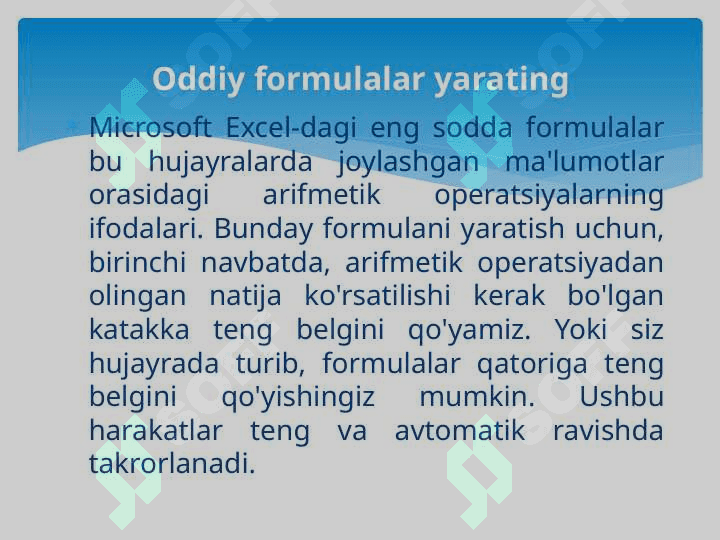 Microsoft Excel-da formulalar yaratish 3