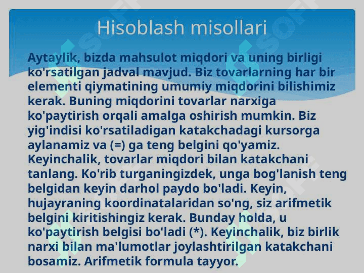 Microsoft Excel-da formulalar yaratish 6