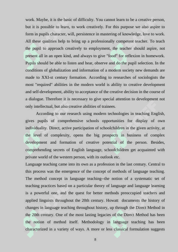 Development of creative abilities in teaching 8
