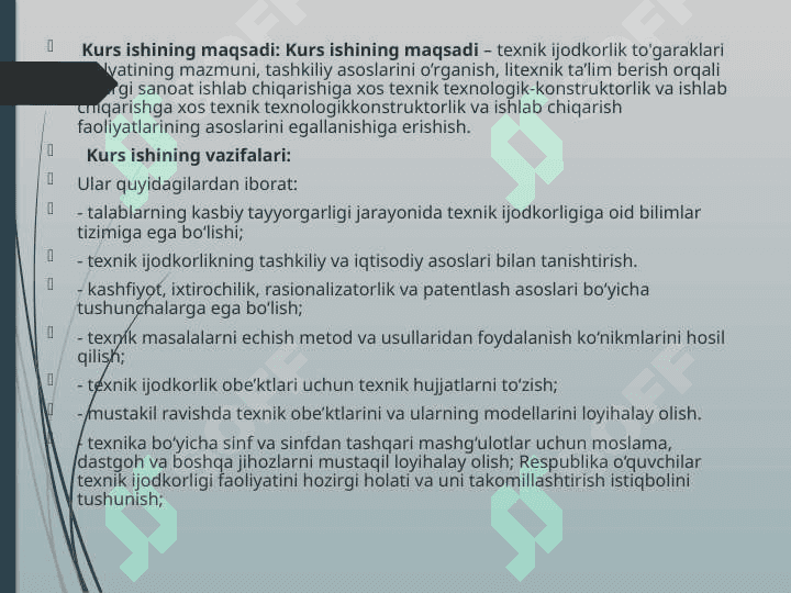 TEXNIK IJODKORLIK TO'GARAKLARI FAOLYATINING MAZMUNI, TASHKILIY ASOSLARI 5