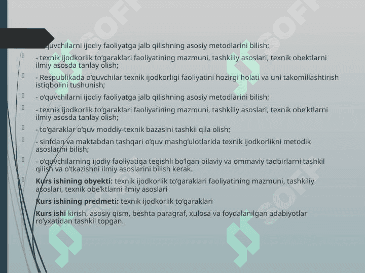 TEXNIK IJODKORLIK TO'GARAKLARI FAOLYATINING MAZMUNI, TASHKILIY ASOSLARI 6
