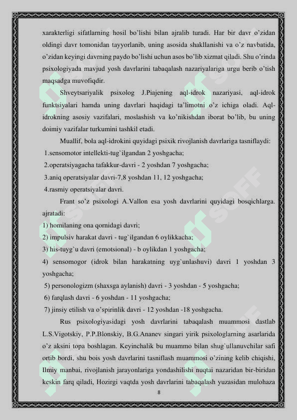 Pedagogika va psixologiya 8