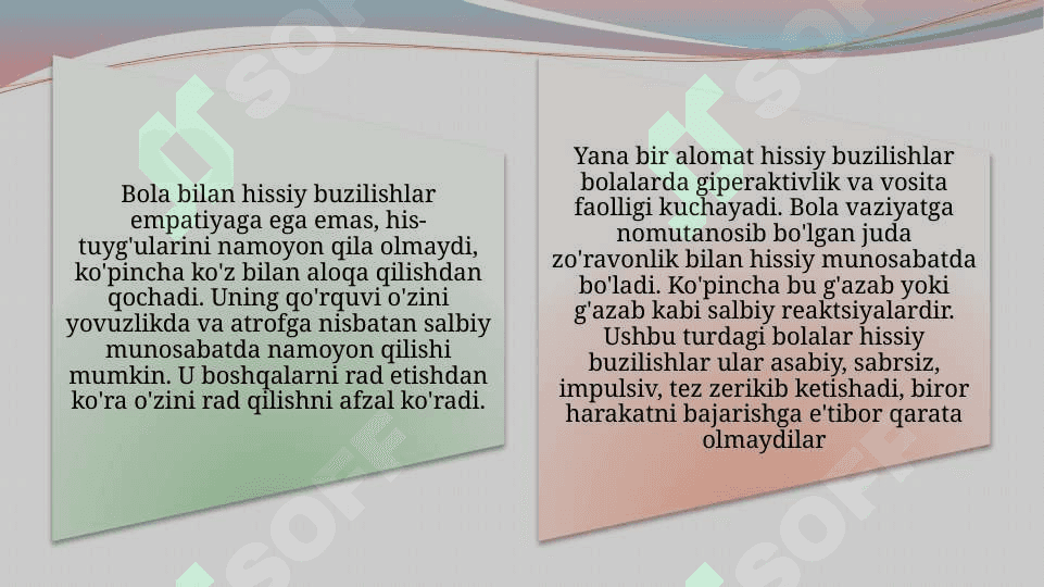 Hissiy buzilishlar va xulq-atvor buzilishlarining turlari. Duduqlanishni bilingvizmga ega shaxslardagi tutilishlaridan farqlash 3