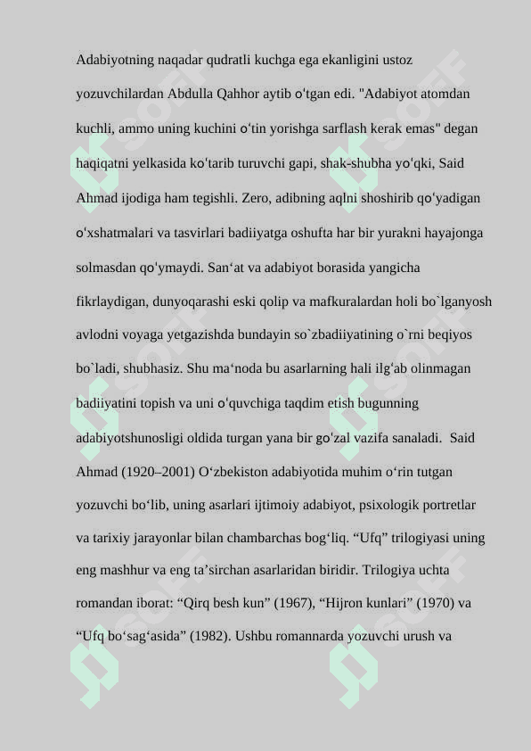 Said Ahmadning “Ufq” trilogiyasida davr va shaxs talqini 4