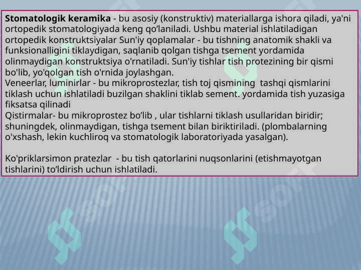 Sirkoniydioksid stomatologik keramika farfor 3