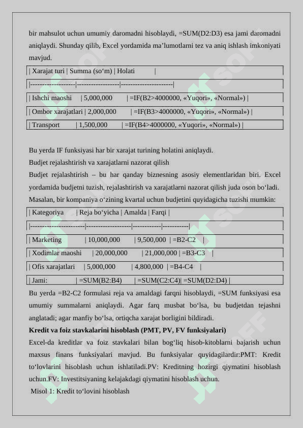 Excel dasturida iqtisodiy masalalarni yechish. Excel dasturida matemtik masalalarni yechish. Progressiya. Saralash amali. 5
