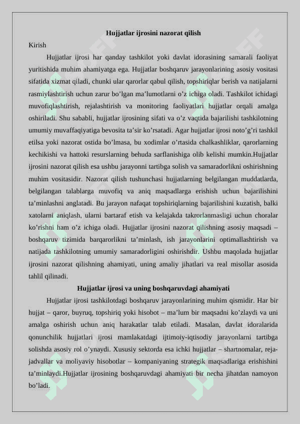 Hujjatlar ijrosini nazorat qilish 2
