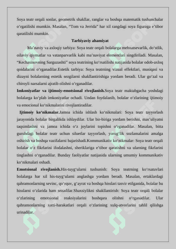 Maktabgacha ta’lim tashkilotida soya teatrini tashkil qilish 8
