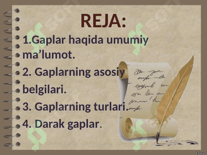 Gap va uning belgilari.Gapning ifoda-maqsadiga ko’ra turlari. 2