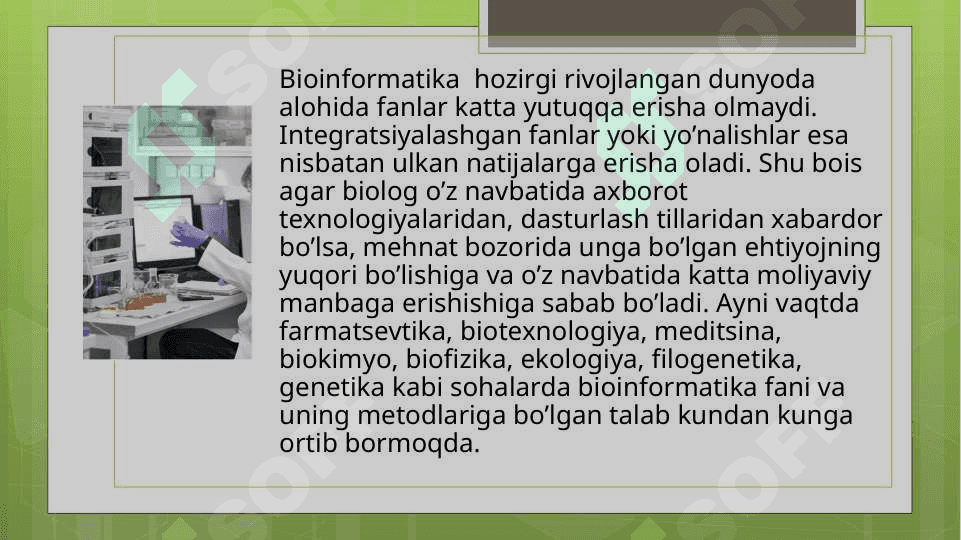 ZAMONAVIY BIOLOGIYA RIVOJLANISHIDAGI BIOINFORMATIKANING XISSASI 8