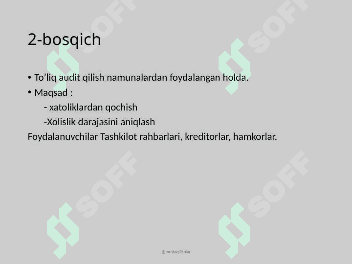 Tijorat banklarini audit qilishning turlari 7