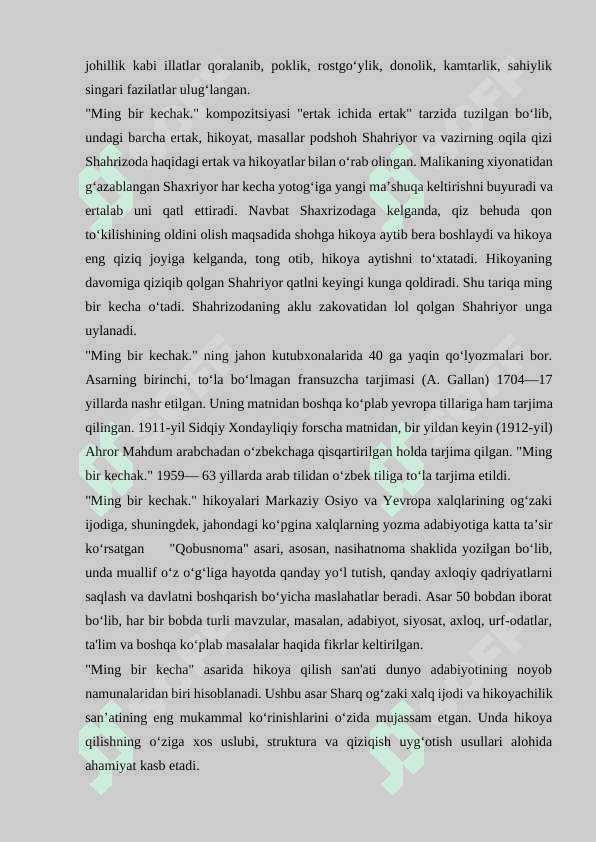 ''Ming bir  kecha'' asarida hikoya qilish san'ati 2