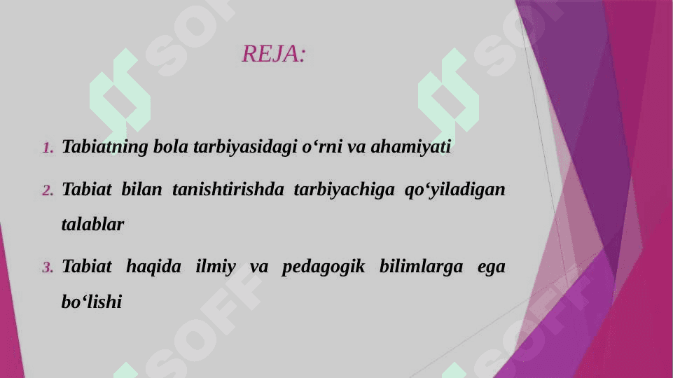 TABIAT BILAN TANISHTIRISHDA TARBIYACHIGA QO'YILADIGAN TALABLAR VA ISH METODLARI. PEDAGOG PSIXOLOGLARNING BOLA TARBIYASIDA TABIATNING AHAMIYATI HAQIDAGI TA'LIMOTLARI 2