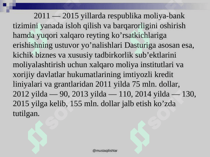 O’zbеkiston Rеspublikasida kichik biznеs va tadbirkorlik sohasini mikrokreditlash va uni takomillashtirish. 3