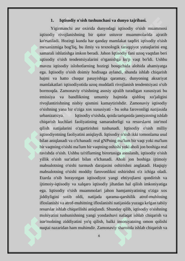 Barqaror iqtisodiy oʻsishni taʼminlash 6