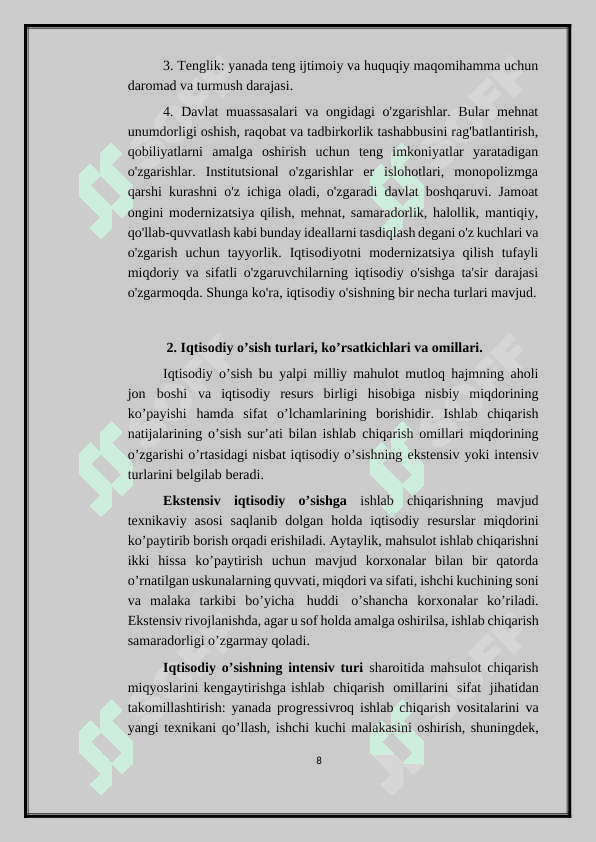 Barqaror iqtisodiy oʻsishni taʼminlash 8