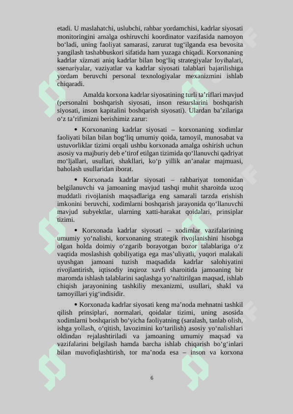 Bozor munosabatlari sharoitida korxonaning xodimlar siyosati 6