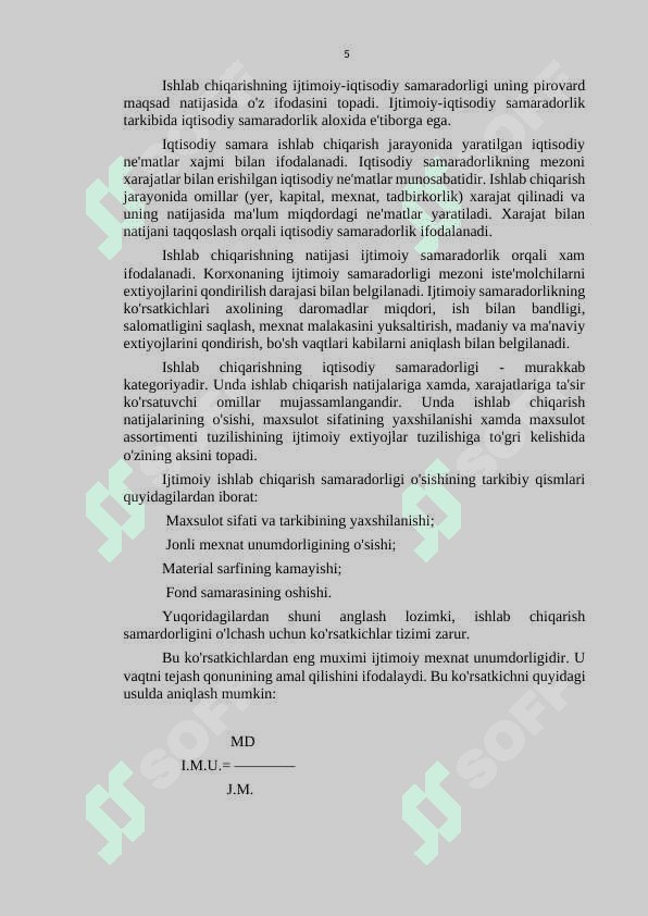 Ishlab chiqarishning iqtisodiy samaradorligi 5