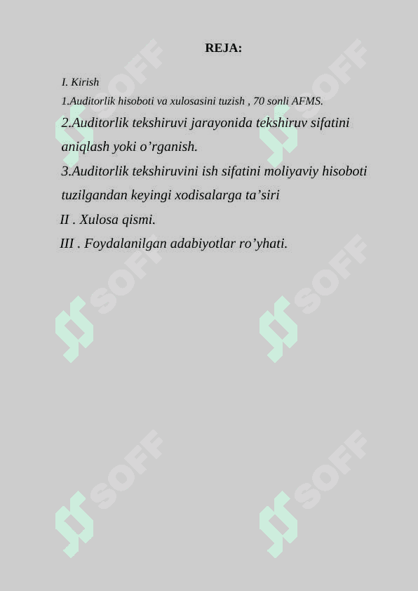 MOLIYAVIY HISOBOT TUZILGANDAN KEYINGI XODISALAR VA ULARNING AUDITORLIK HULOSASIGA TA’SIRI 2