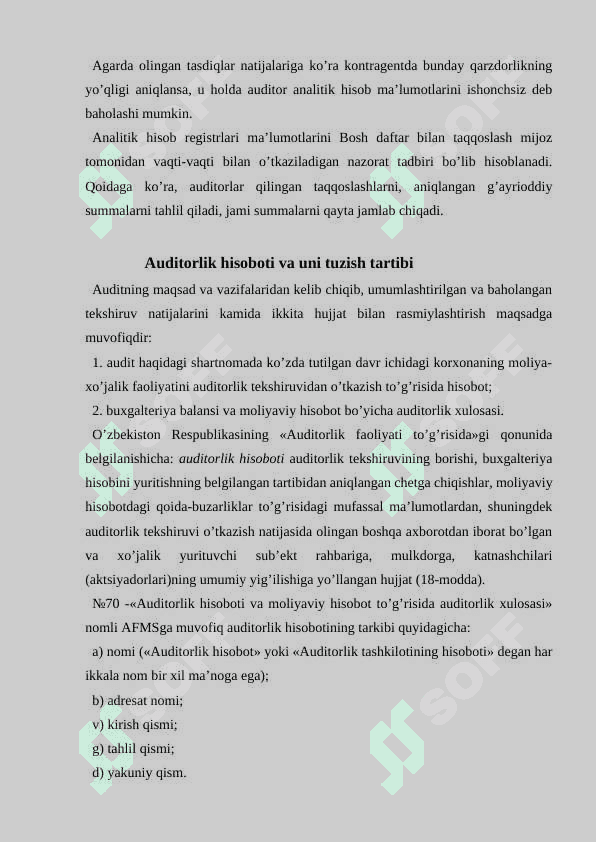 MOLIYAVIY HISOBOT TUZILGANDAN KEYINGI XODISALAR VA ULARNING AUDITORLIK HULOSASIGA TA’SIRI 8