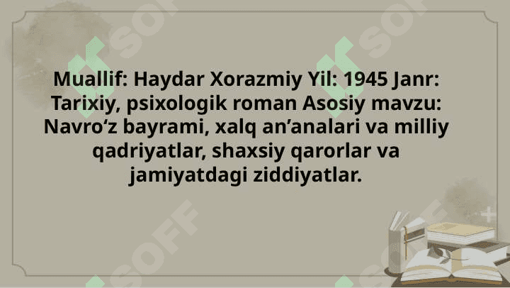 Haydar Xorazmiy "Gul va Navroz" romani 4