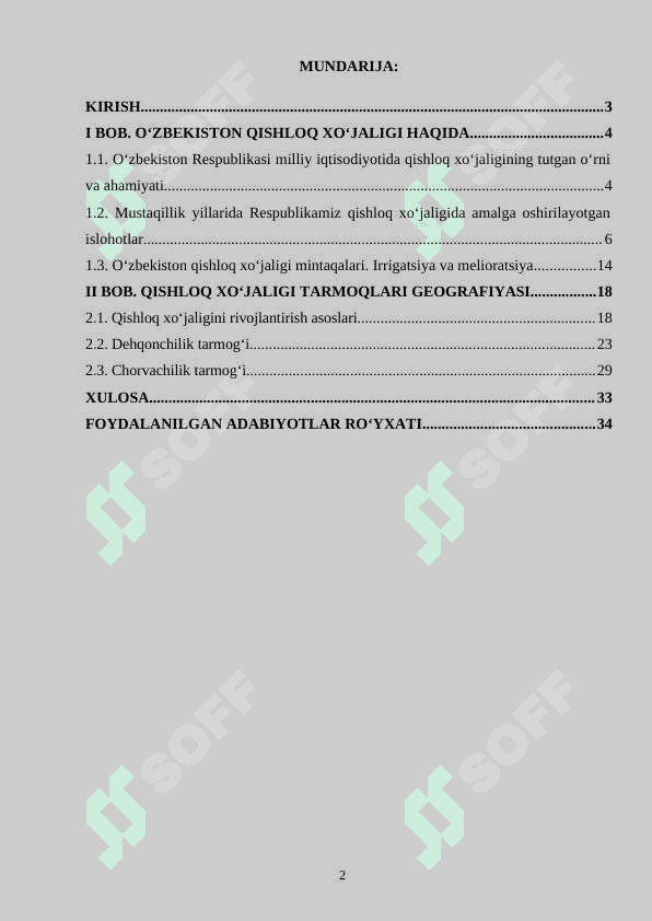 O'zbekiston qishloq xo'jaligi geografiyasi 2