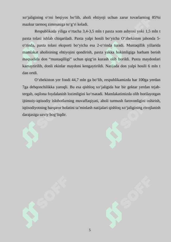 O'zbekiston qishloq xo'jaligi geografiyasi 5