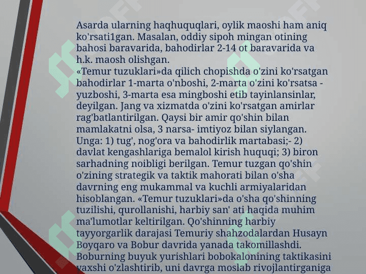AMIR TEMUR TUZUKLARI. DAVLAT BOSHAQRUVI HAQIDA MUHIM MANBA. TUZUKLARIDA TEMUR VA TEMURIYLAR SHAJARASI​ 5