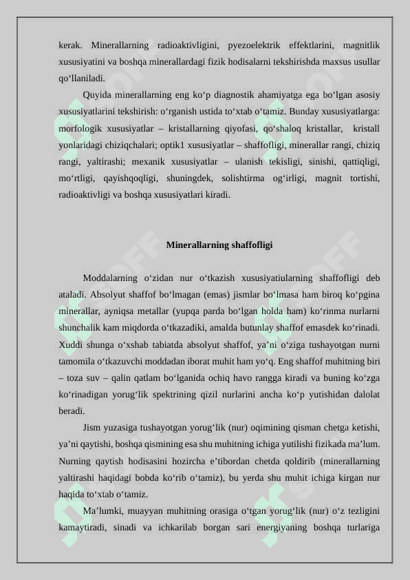 Minerallarni fizik xossalari 3