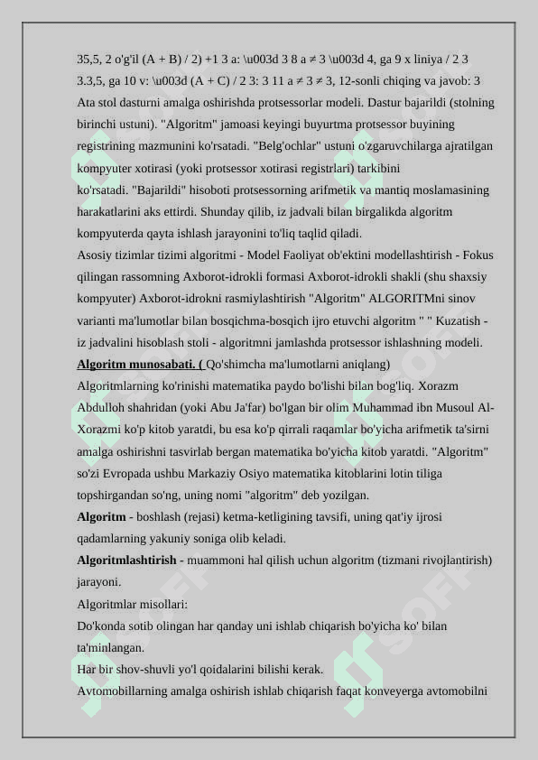 Modelni algoritmlash va uni mashinali amalga oshirish 3