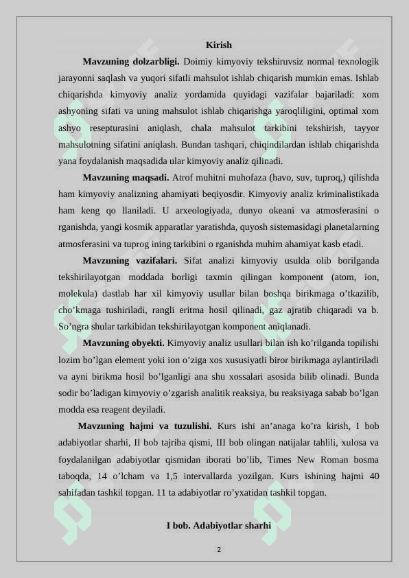 Ajratish va aniqlash metodlari   kimyo 2