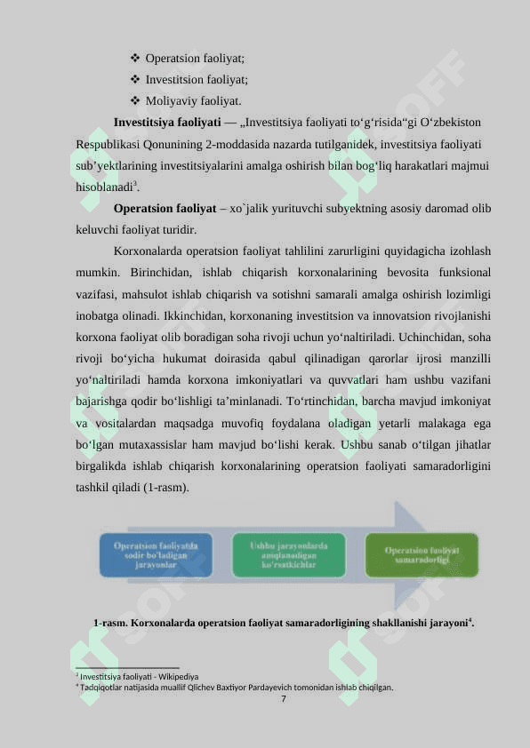 Korxonaning operatsion faoliyatini tahlili va uning muhim jihatlari 7