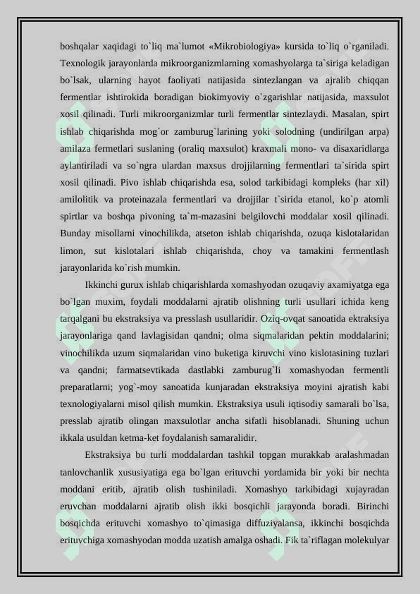Kimyo oziq ovqat korhona harajatlari 4