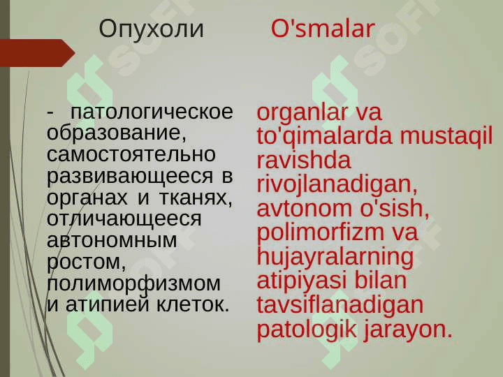 ONKOLOGIYA ASOSLARI. ОСНОВЫ ОНКОЛОГИИ 2
